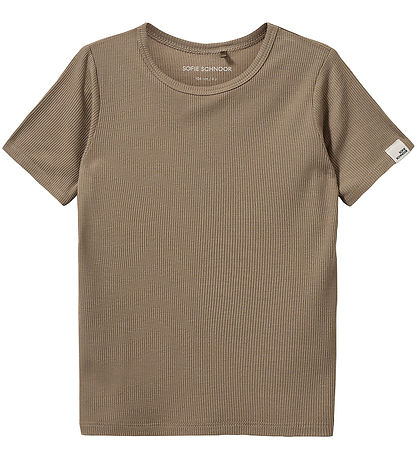 Sofie Schnoor T-shirt - Rib - PiperSK - Dark Sand