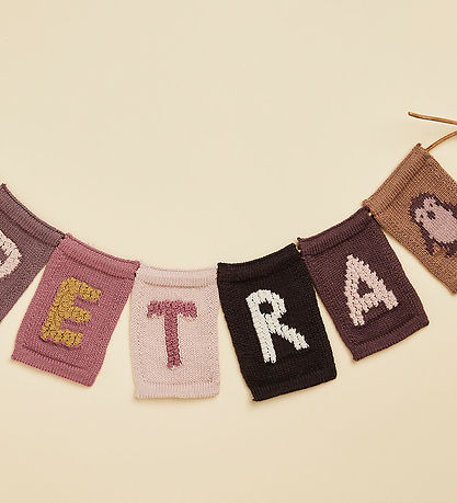 Smallstuff Strikket Flag - Pingvin - Rosa Motiv