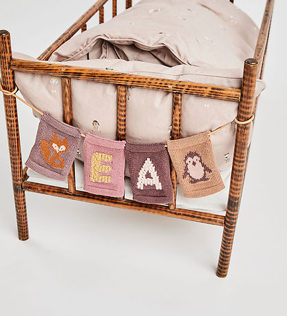 Smallstuff Strikket Flag - Pingvin - Rosa Motiv
