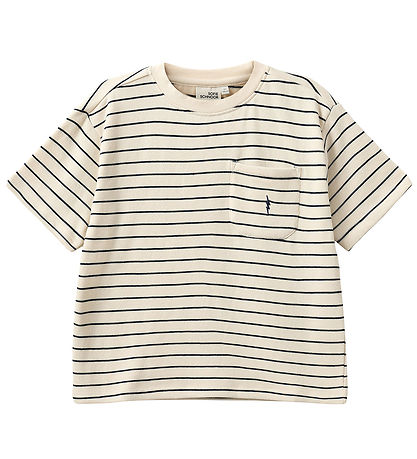 Sofie Schnoor T-Shirt - Antique White W. Blue Sofie Schnoor T-Shirt - Antique White W. Blue