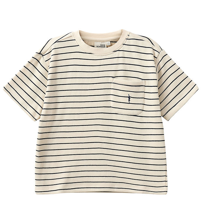 Sofie Schnoor T-Shirt - Antique White W. Blue
