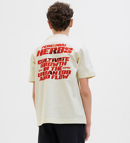 Jack & Jones T-shirt - JcoInterlude - Sweet Corn m. Tekst