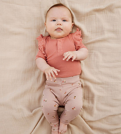 The New Siblings Leggings - Rib - TnsbOdelia - Adobe Rose m. Blo The New Siblings Leggings - Rib - TnsbOdelia - Adobe Rose m. Blo