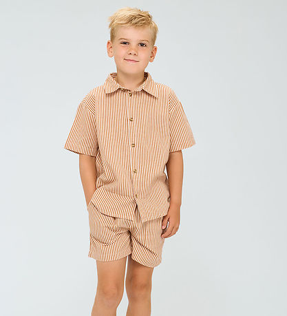 The New Skjorte - TnOllie - Indian Tan Striped The New Skjorte - TnOllie - Indian Tan Striped