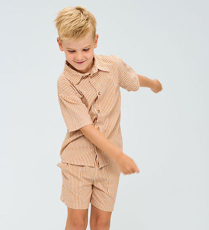 The New Skjorte - TnOllie - Indian Tan Striped The New Skjorte - TnOllie - Indian Tan Striped