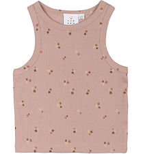 The New Tanktop - Rib - TnOreta - Adobe Rose m. Blomster The New Tanktop - Rib - TnOreta - Adobe Rose m. Blomster