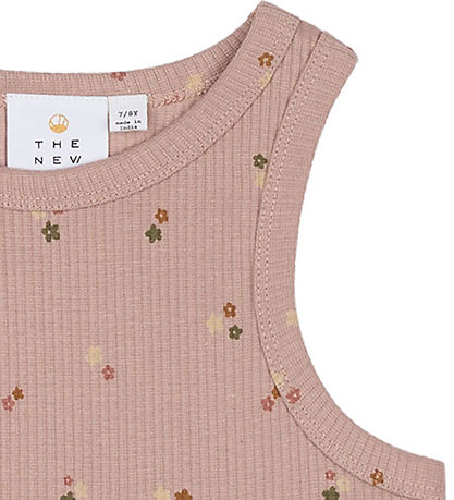 The New Tanktop - Rib - TnOreta - Adobe Rose m. Blomster The New Tanktop - Rib - TnOreta - Adobe Rose m. Blomster
