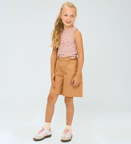 The New Tanktop - Rib - TnOreta - Adobe Rose m. Blomster