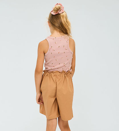 The New Tanktop - Rib - TnOreta - Adobe Rose m. Blomster The New Tanktop - Rib - TnOreta - Adobe Rose m. Blomster