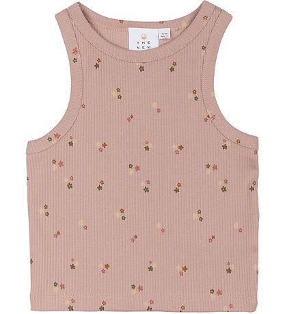 The New Tanktop - Rib - TnOreta - Adobe Rose m. Blomster