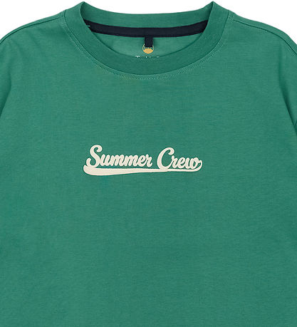 The New T-shirt - TnOre - Bottle Green m. Tekst