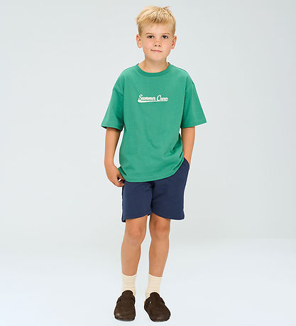 The New T-shirt - TnOre - Bottle Green m. Tekst