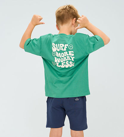 The New T-shirt - TnOre - Bottle Green m. Tekst