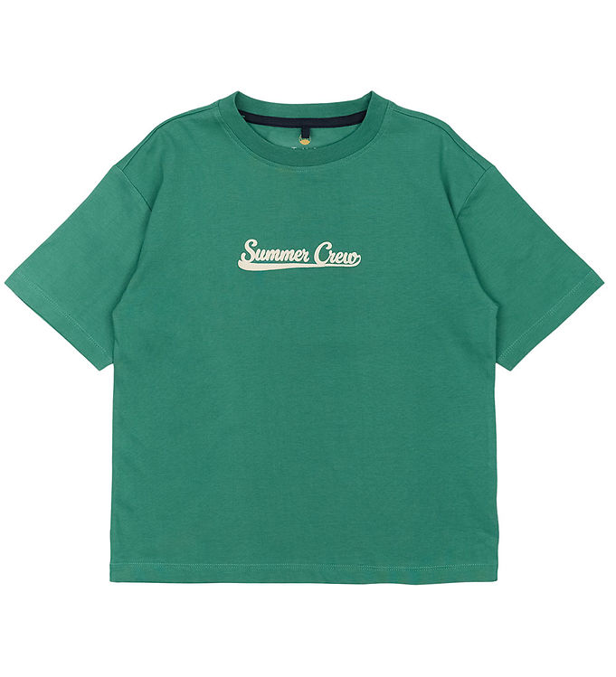 The New T-shirt - TnOre - Bottle Green m. Tekst