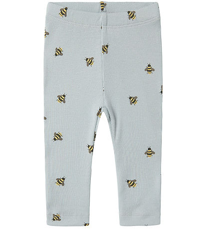 Name It Leggings - Rib - NbmFunkab - Pearl Blue m. Bier