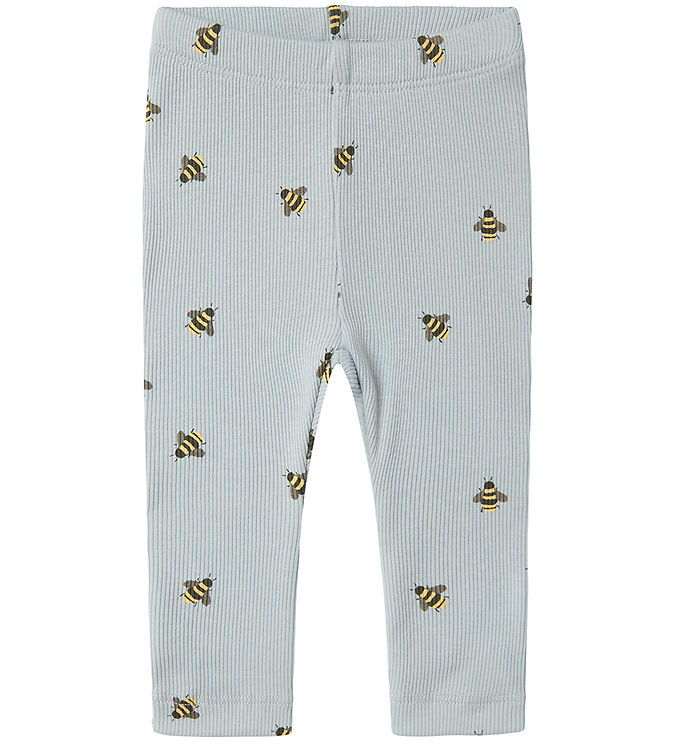 Name It Leggings - Rib - NbmFunkab - Pearl Blue m. Bier