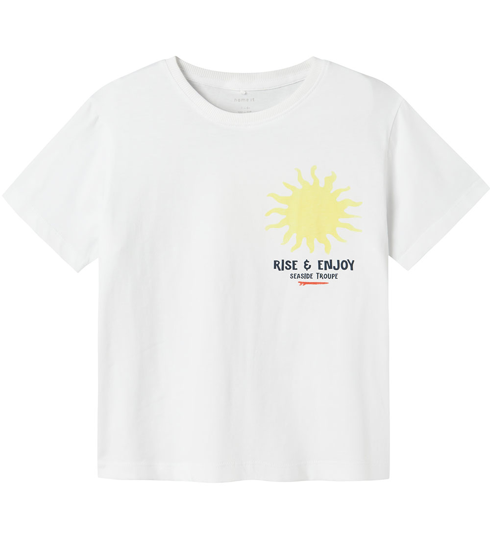 Name It T-Shirt - NkmFome - Bright White - Name It - 7-8 Jahre (122-128) - T-Shirts