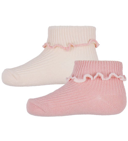 Konges Sløjd Strømper - 2-pak - Rib - Rose/Off White