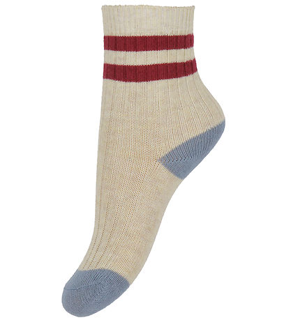 Konges Sløjd Strømper - 2-pak - Rib - Off White/Multi Strip