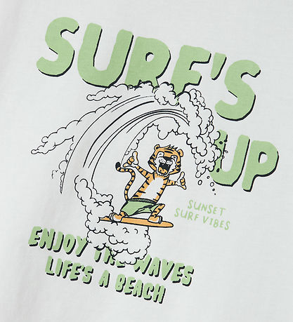 Name It T-shirt - NmmVagno - Bright White/Tiger Surf Name It T-shirt - NmmVagno - Bright White/Tiger Surf
