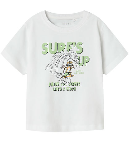Name It T-shirt - NmmVagno - Bright White/Tiger Surf Name It T-shirt - NmmVagno - Bright White/Tiger Surf