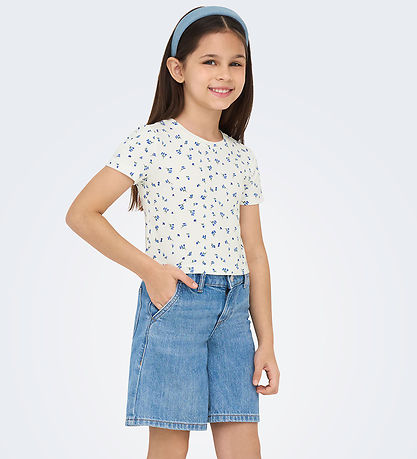 Kids Only T-shirt - KogBella - Rib - Mazarine Blue/White Backgro