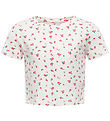 Kids Only T-shirt - KogBella - Rib - High Risk Red/White Backgro Kids Only T-shirt - KogBella - Rib - High Risk Red/White Backgro