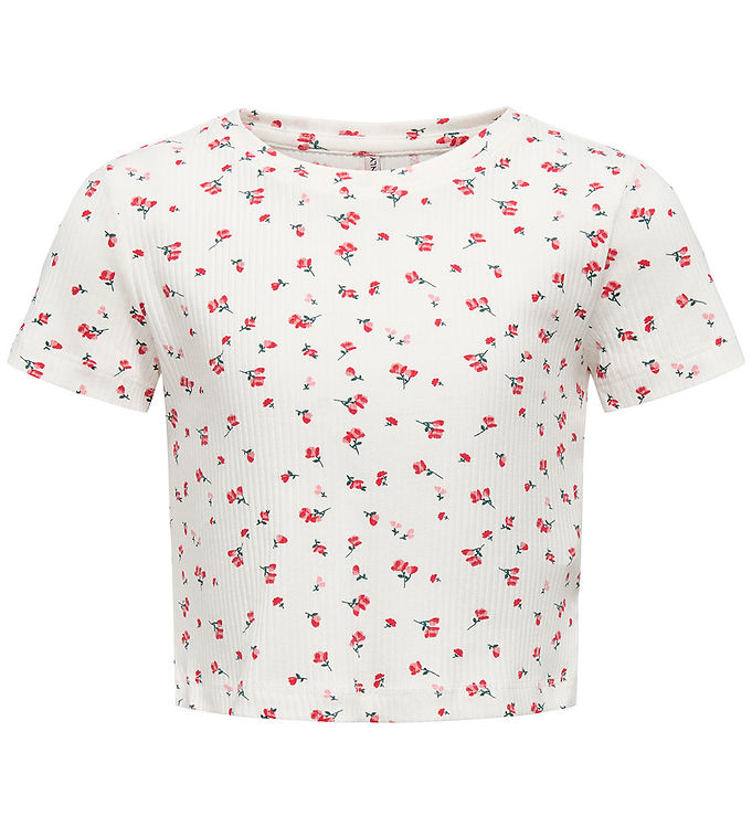 Kids Only T-shirt - KogBella - Rib - High Risk Red/White Backgro