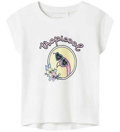 Name It T-shirt - NmfViolet - Bright White/Tropicool