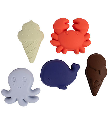 Filibabba Sandforme - 5-pak - Silikone - Blue Mix Filibabba Sandforme - 5-pak - Silikone - Blue Mix