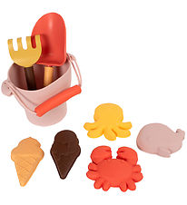 Filibabba Strandsæt - Silikone - 8 Dele - Peach Mix Filibabba Strandsæt - Silikone - 8 Dele - Peach Mix