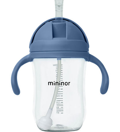 Mininor Kop m. Sugerør - Tritan - 330ml - Blåhval