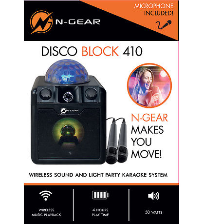 N-GEAR Karaoke Højtaler - Bluetooth Disco Block 410 - Sort