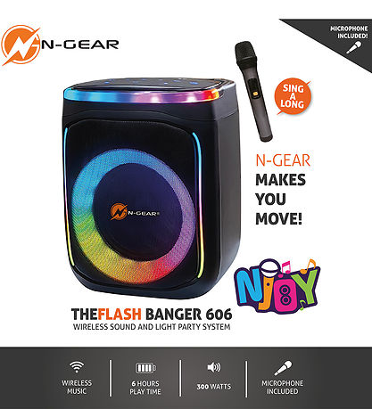 N-GEAR Karaoke Højtalere - Wireless - The Flash Banger 606 - Sor