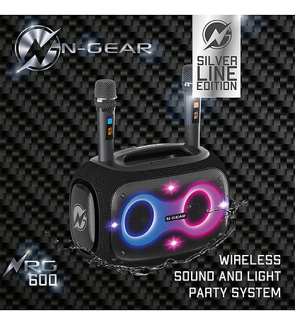 N-GEAR Højtaler med 2 Mikrofoner - Wireless - NRG600 - Sort N-GEAR Højtaler med 2 Mikrofoner - Wireless - NRG600 - Sort