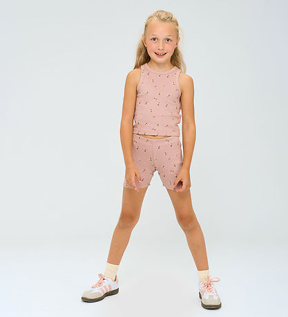 The New Shorts - TnOreta - Rib - Adobe Rose m. Blomster
