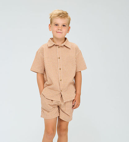 The New Shorts - TnOllie - Indian Tan Striped