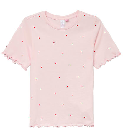 Vero Moda Girl T-shirt - VmPaulina - Pink-A-Boo/Red hearts