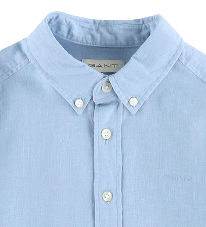 GANT Skjorte - Hør/Bomuld - Fresh Blue
