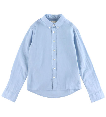 GANT Skjorte - Hør/Bomuld - Fresh Blue GANT Skjorte - Hør/Bomuld - Fresh Blue