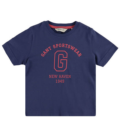 GANT T-shirt - Arch - Dusty Navy m. Print