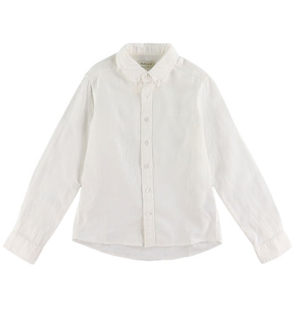 GANT Skjorte - Hør/Bomuld - Hvid