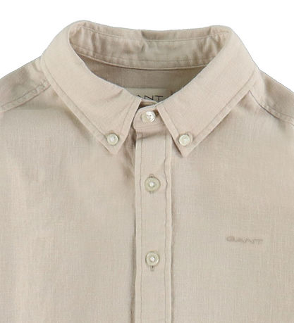 GANT Skjorte - Hør/Bomuld - Putty
