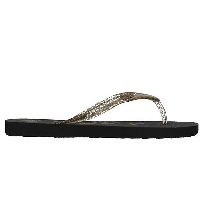 Roxy Flip Flops - Viva Sparkle - Black/Gold