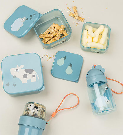 Done by Deer Snackbokse - Tiny Farm - 3-pak - Blå Done by Deer Snackbokse - Tiny Farm - 3-pak - Blå