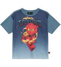 LEGO® Ninjago T-shirt - LwTaffy 307 - Støvet Blå m. Print LEGO® Ninjago T-shirt - LwTaffy 307 - Støvet Blå m. Print