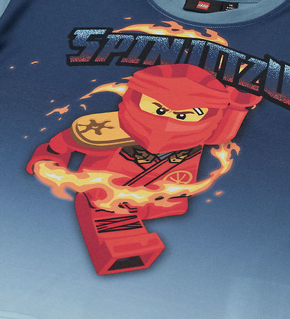LEGO® Ninjago T-shirt - LwTaffy 307 - Støvet Blå m. Print LEGO® Ninjago T-shirt - LwTaffy 307 - Støvet Blå m. Print