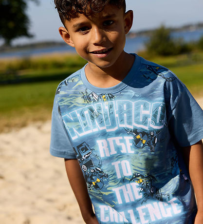 LEGO® Ninjago T-shirt - LwTaffy 308 - Støvet Blå m. Print