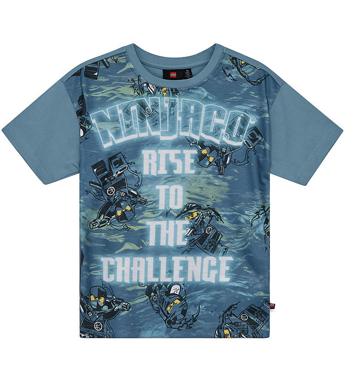 LEGOÂ® Ninjago T-shirt - LwTaffy 308 - Støvet Blå m. Print