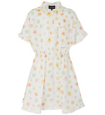 Emporio Armani Kjole - Hvid m. Blomster Emporio Armani Kjole - Hvid m. Blomster